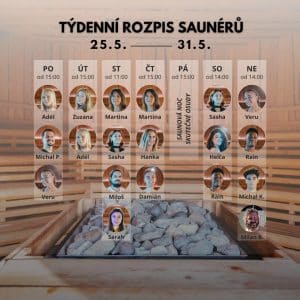 Rozpis saunérů 25. 5.-31. 5.